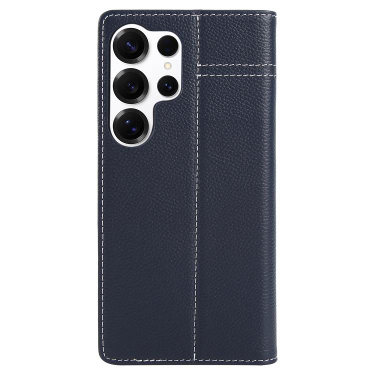 For Galaxy S25 Ultra 5G GEBEI Top-grain Horizontal Flip Leather Phone Case