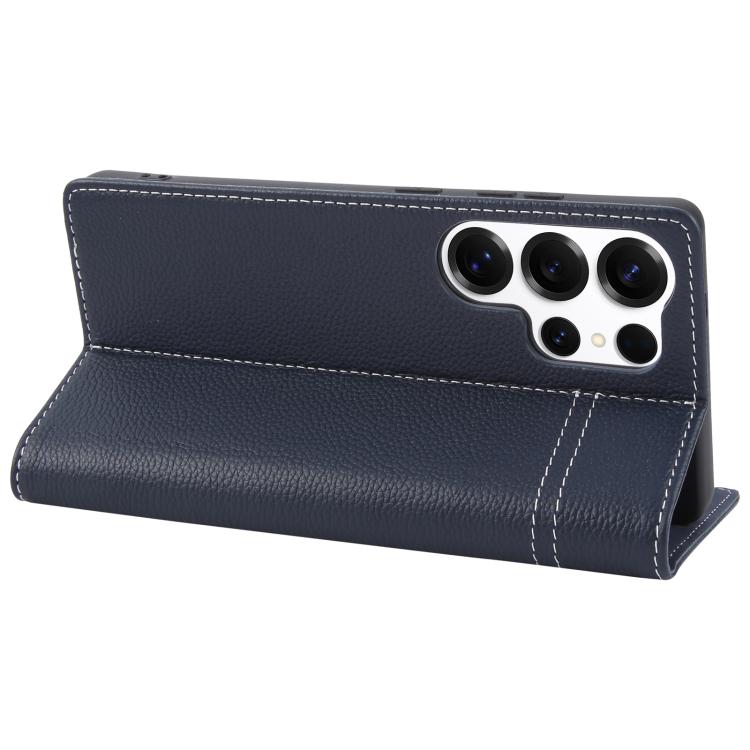 For Galaxy S25 Ultra 5G GEBEI Top-grain Horizontal Flip Leather Phone Case