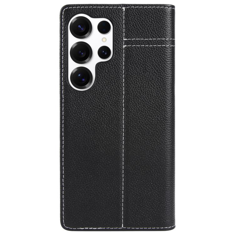 For Galaxy S25 Ultra 5G GEBEI Top-grain Horizontal Flip Leather Phone Case