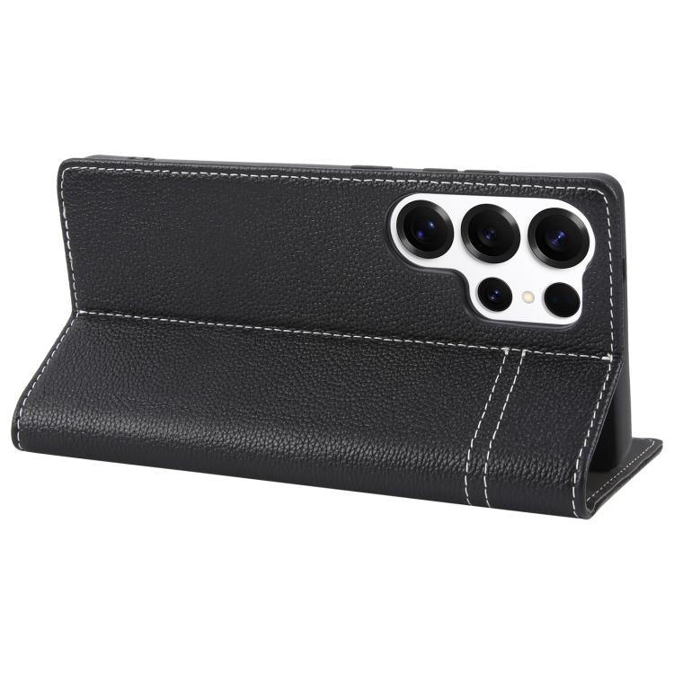 For Galaxy S25 Ultra 5G GEBEI Top-grain Horizontal Flip Leather Phone Case