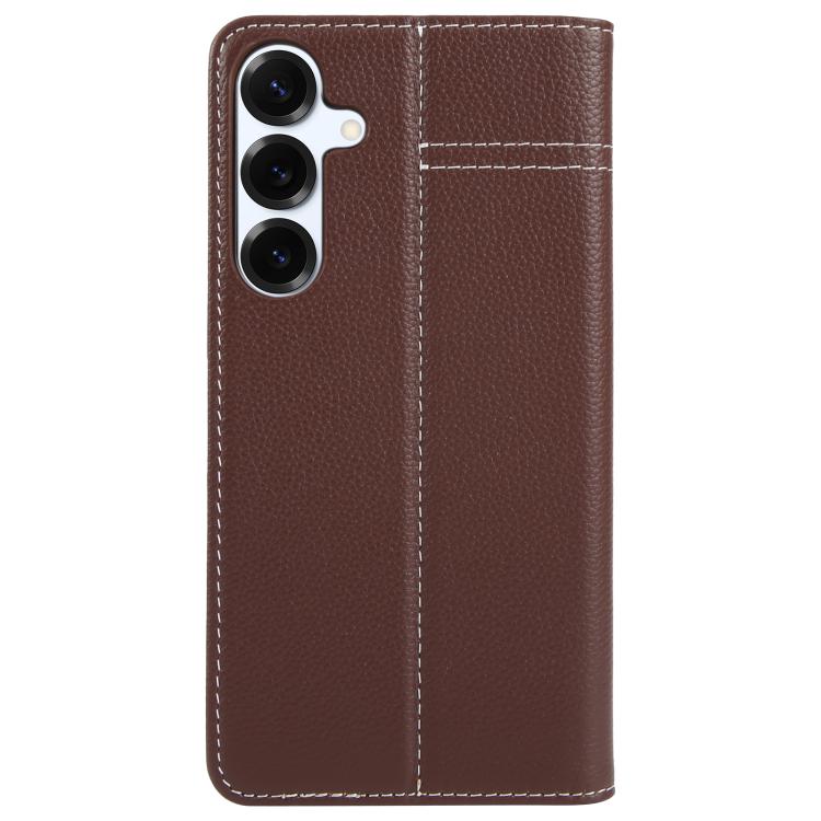 For Galaxy S25 5G GEBEI Top-grain Horizontal Flip Leather Phone Case