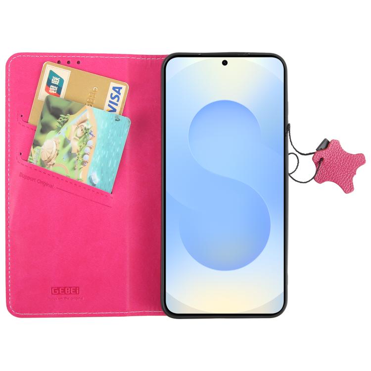 For Galaxy S25 5G GEBEI Top-grain Horizontal Flip Leather Phone Case