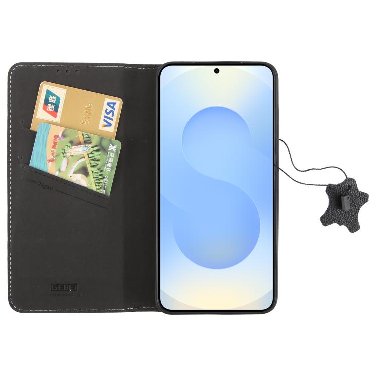 For Galaxy S25 5G GEBEI Top-grain Horizontal Flip Leather Phone Case