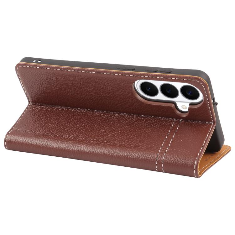 For Galaxy S26 5G GEBEI Top-grain Horizontal Flip Leather Phone Case
