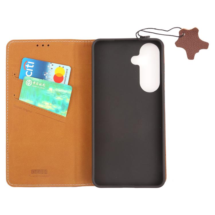 For Galaxy S26 5G GEBEI Top-grain Horizontal Flip Leather Phone Case