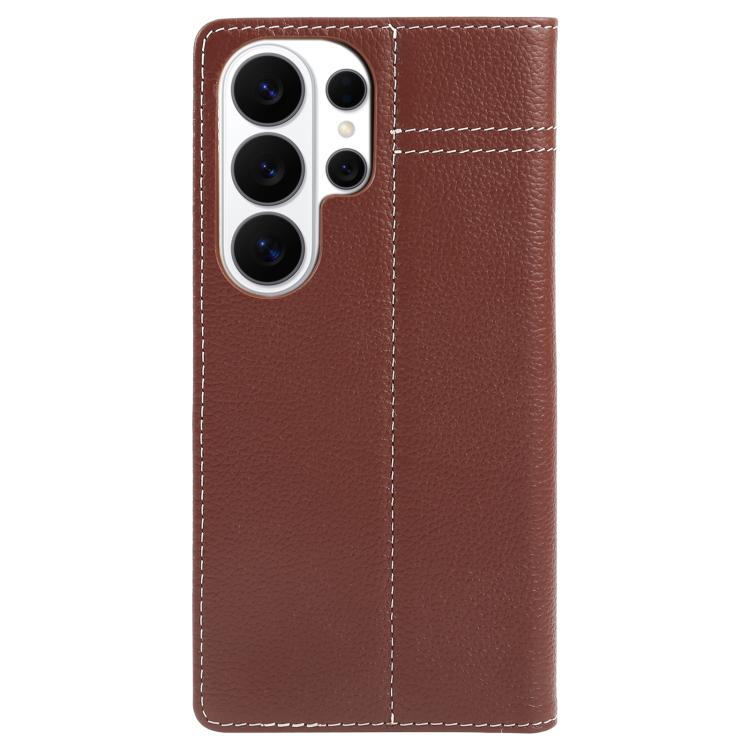 For Galaxy S26 Ultra 5G GEBEI Top-grain Horizontal Flip Leather Phone Case