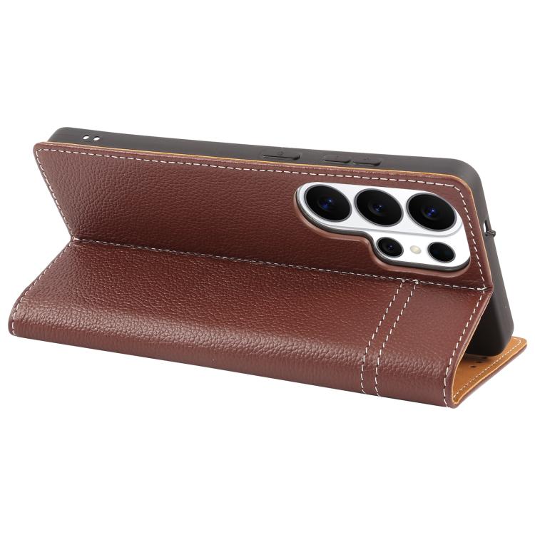 For Galaxy S26 Ultra 5G GEBEI Top-grain Horizontal Flip Leather Phone Case