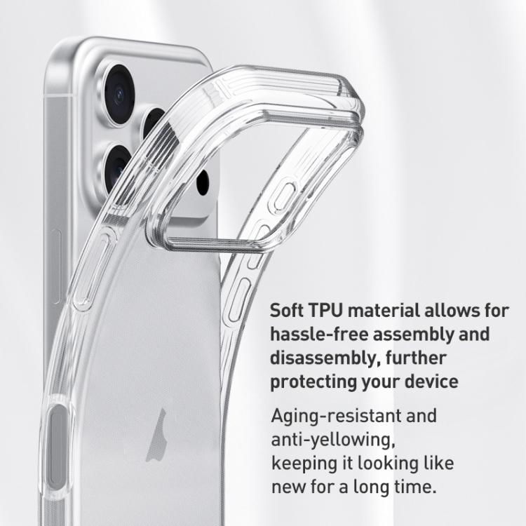 For iPhone 17 Pro ZGA Clear TPU Shockproof Phone Case - Transparent