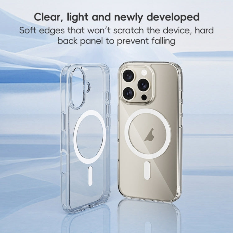 For iPhone 16 Plus ZGA Magsafe Clear PC Hybrid TPU Phone Case - Transparent