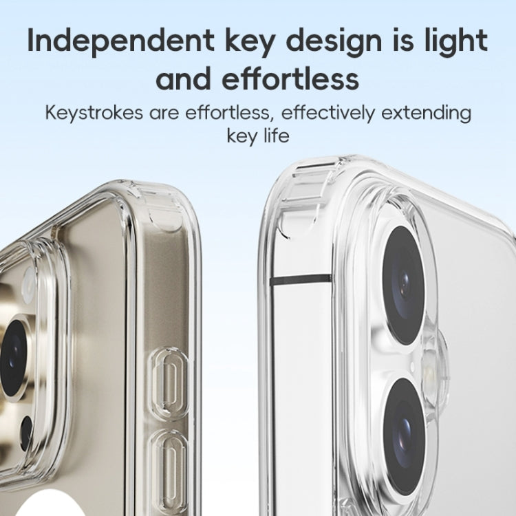 For iPhone 16 Plus ZGA Magsafe Clear PC Hybrid TPU Phone Case - Transparent