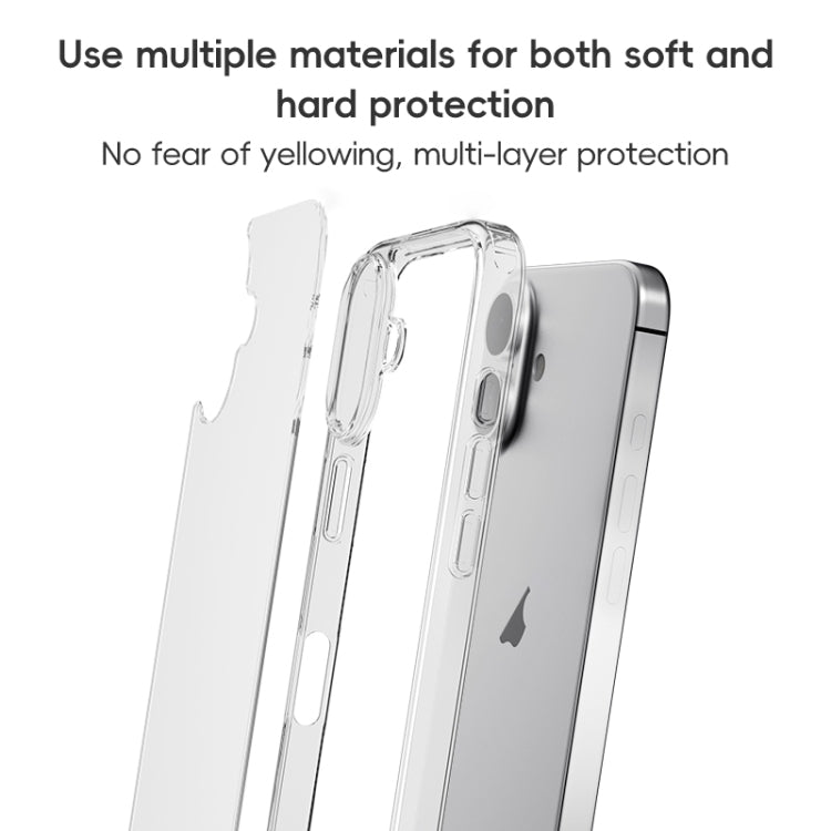 For iPhone 16 Plus ZGA Magsafe Clear PC Hybrid TPU Phone Case - Transparent