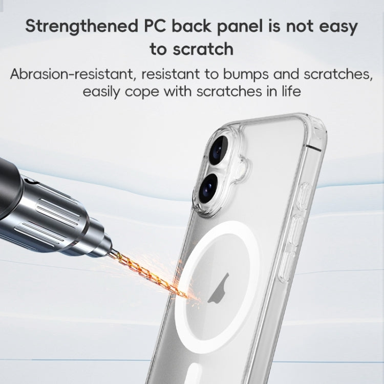 For iPhone 16 Plus ZGA Magsafe Clear PC Hybrid TPU Phone Case - Transparent