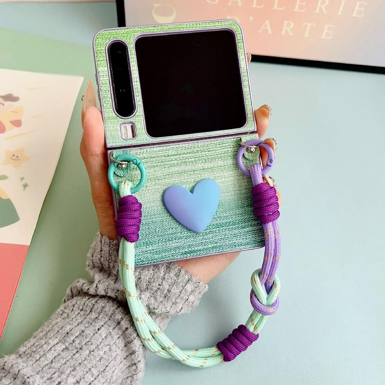 For Huawei Pura X Illusory Color Leather Texture PC Phone Case with Color Strap