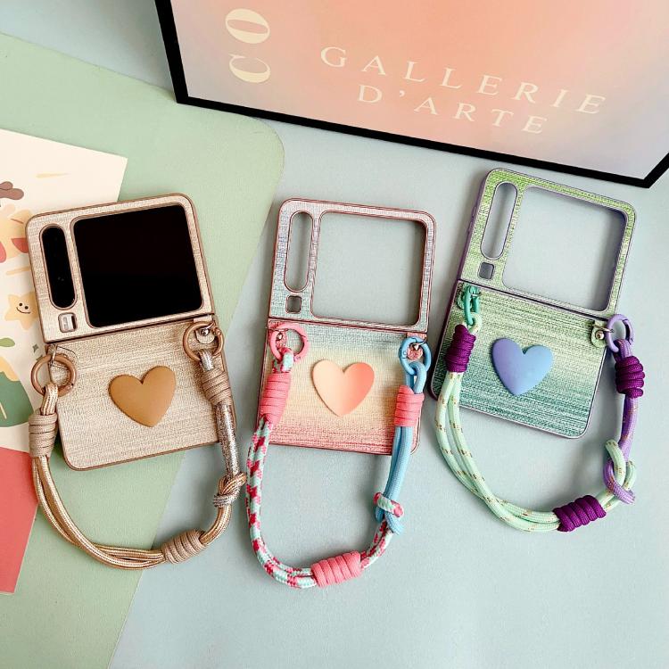 For Huawei Pura X Illusory Color Leather Texture PC Phone Case with Color Strap