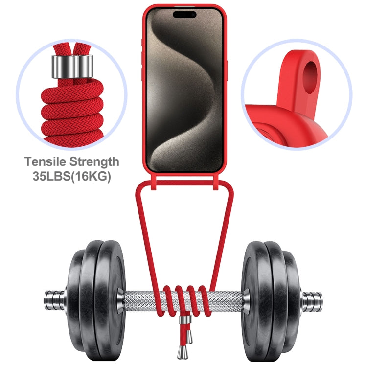 For iPhone 12 Pro Max Integrated Card Bag Solid Color Liquid Silicone Phone Case with Lanyard