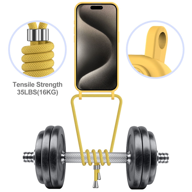 For iPhone 12 Pro Max Integrated Card Bag Solid Color Liquid Silicone Phone Case with Lanyard