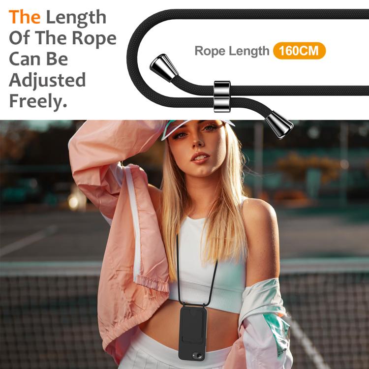 For iPhone 17e / 16e Integrated Card Bag Solid Color Liquid Silicone Phone Case with Lanyard