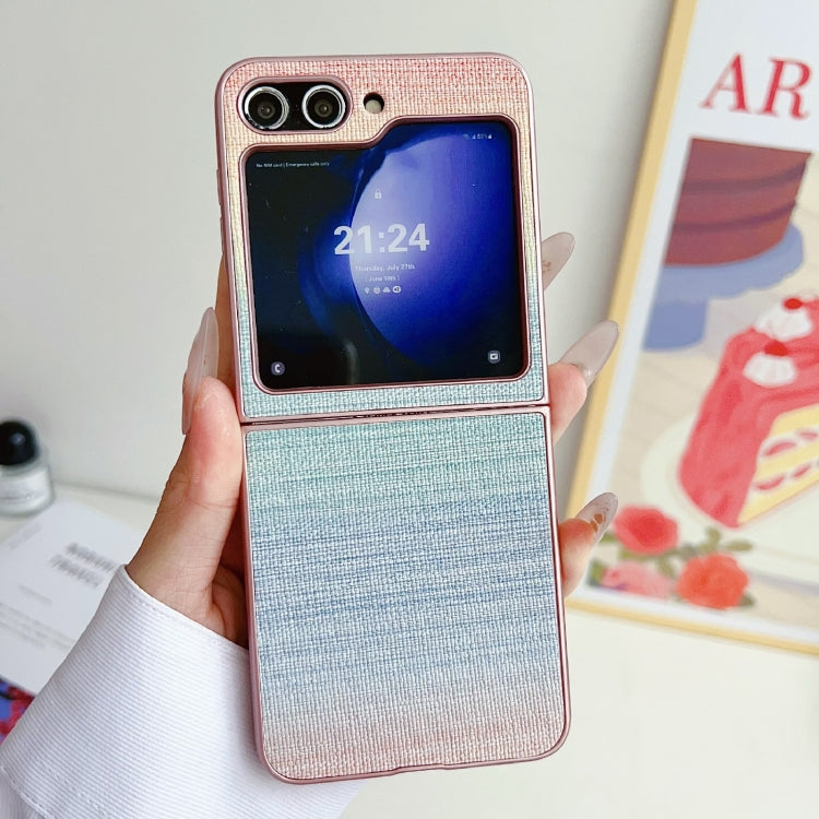 For Samsung Galaxy Z Flip6 / Flip7 FE Illusory Color Leather Texture PC Phone Case