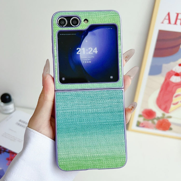 For Samsung Galaxy Z Flip6 / Flip7 FE Illusory Color Leather Texture PC Phone Case