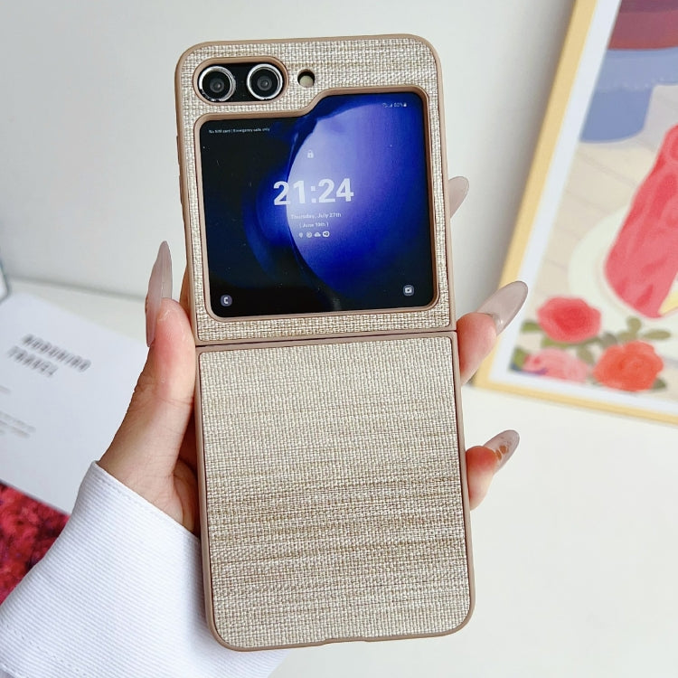 For Samsung Galaxy Z Flip6 / Flip7 FE Illusory Color Leather Texture PC Phone Case