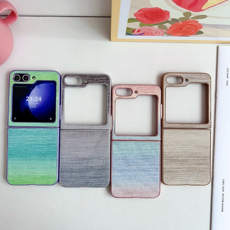 For Samsung Galaxy Z Flip6 / Flip7 FE Illusory Color Leather Texture PC Phone Case