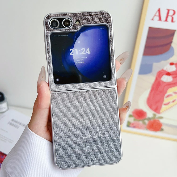 For Samsung Galaxy Z Flip6 / Flip7 FE Illusory Color Leather Texture PC Phone Case