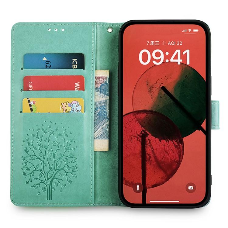 For Realme 15T 5G Global Tree & Deer Embossed Leather Phone Case