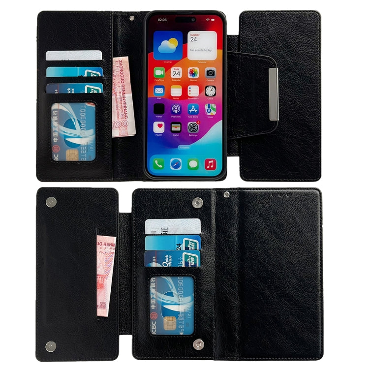 For iPhone 16 Pro Multifunctional 7-Cards Wallet Leather Phone Case
