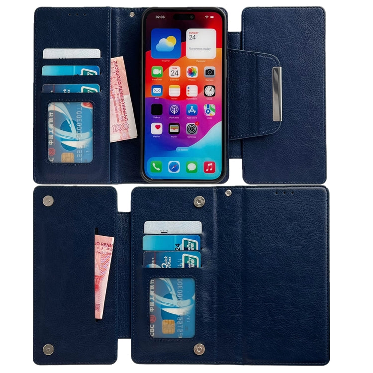 For iPhone 16 Pro Multifunctional 7-Cards Wallet Leather Phone Case