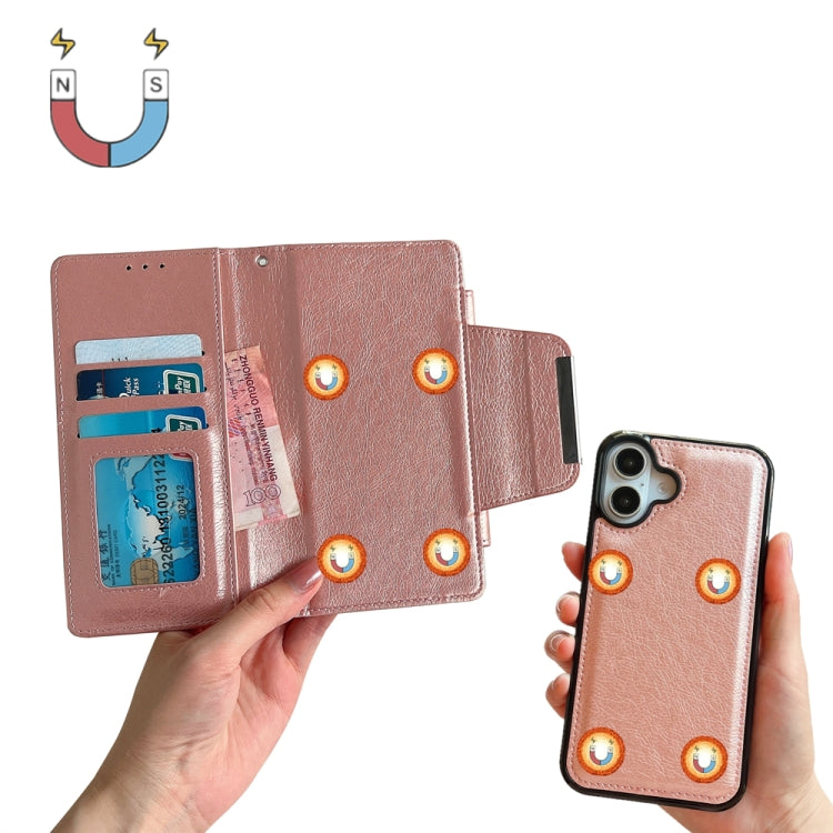 For iPhone 16 Multifunctional 7-Cards Wallet Leather Phone Case