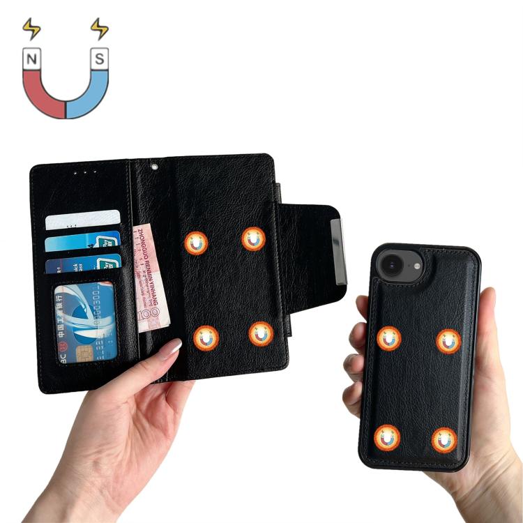 For iPhone 17e / 16e Multifunctional 7-Cards Wallet Leather Phone Case