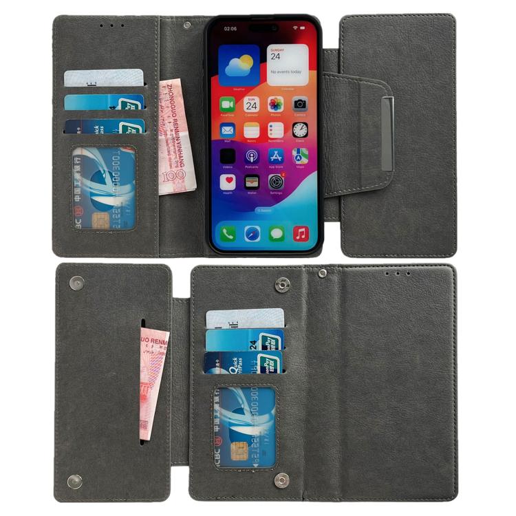 For iPhone 17e / 16e Multifunctional 7-Cards Wallet Leather Phone Case