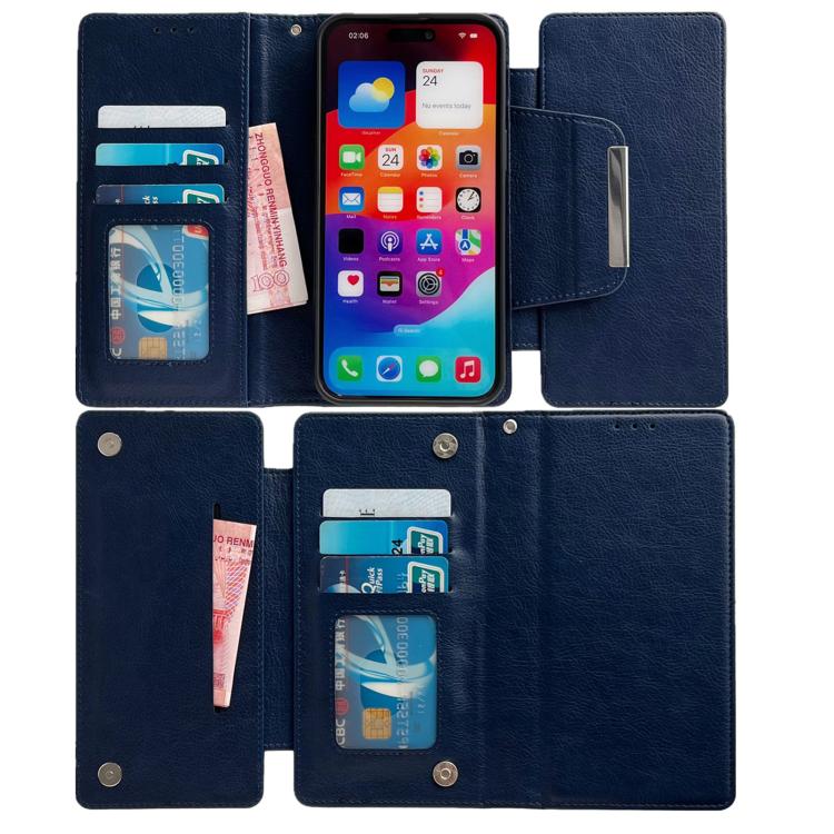 For iPhone 17e / 16e Multifunctional 7-Cards Wallet Leather Phone Case