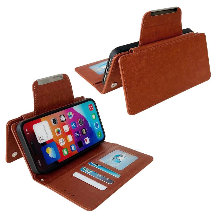 For iPhone 17e / 16e Multifunctional 7-Cards Wallet Leather Phone Case