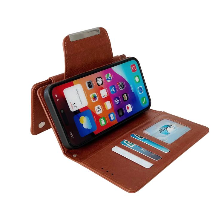 For iPhone 17 Pro Max Multifunctional 7-Cards Wallet Leather Phone Case