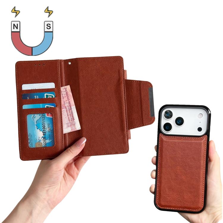 For iPhone 17 Pro Multifunctional 7-Cards Wallet Leather Phone Case