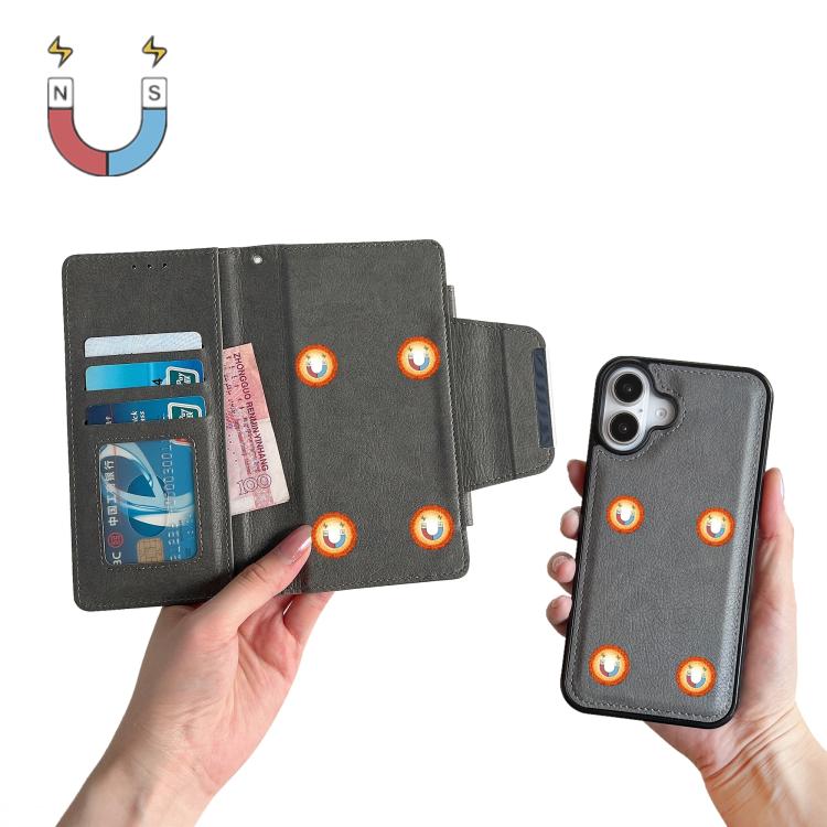 For iPhone 17 Multifunctional 7-Cards Wallet Leather Phone Case