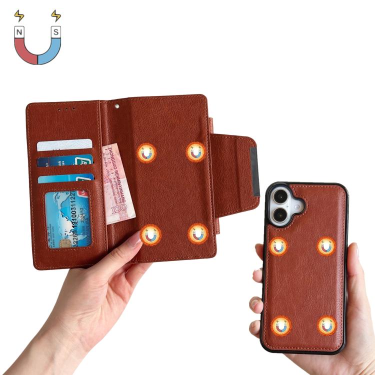 For iPhone 17 Multifunctional 7-Cards Wallet Leather Phone Case