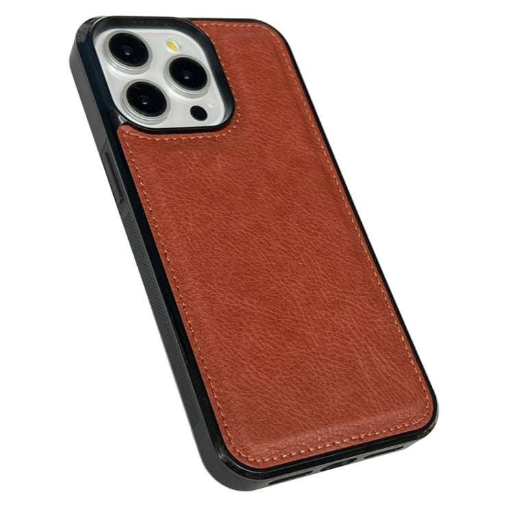 For iPhone 16 Pro Max Cowhide Texture Back Cover Phone Case