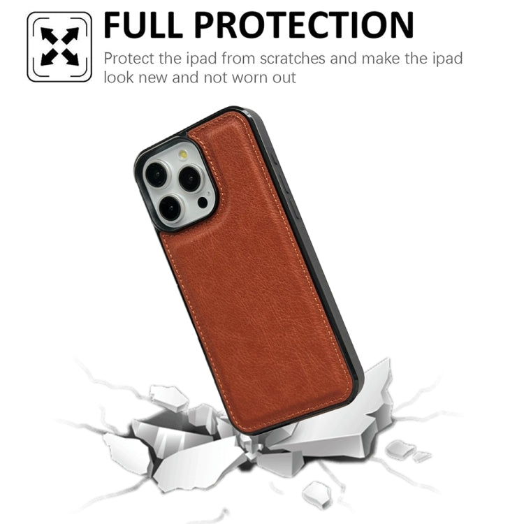 For iPhone 16 Pro Max Cowhide Texture Back Cover Phone Case