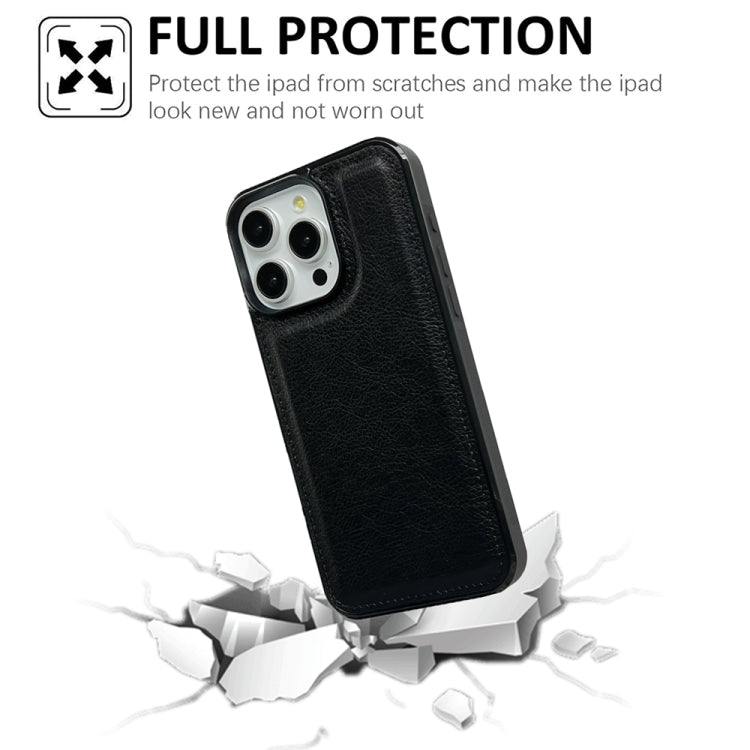For iPhone 16 Pro Cowhide Texture Back Cover Phone Case