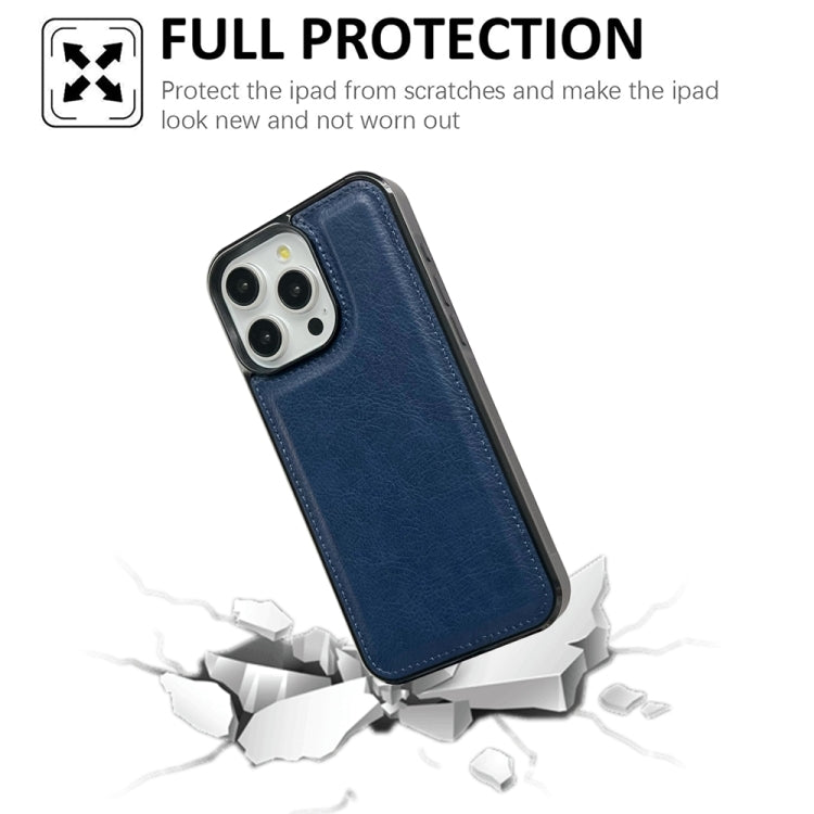 For iPhone 16 Pro Cowhide Texture Back Cover Phone Case