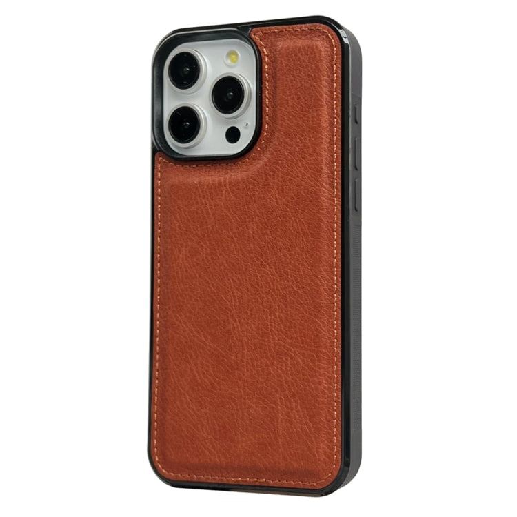 For iPhone 16 Pro Cowhide Texture Back Cover Phone Case