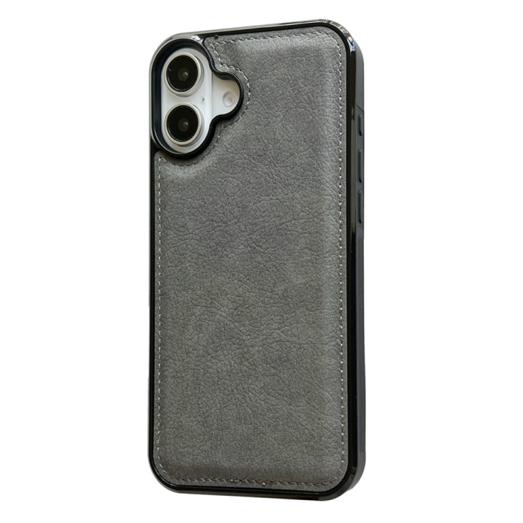 For iPhone 16 Plus Cowhide Texture Back Cover Phone Case