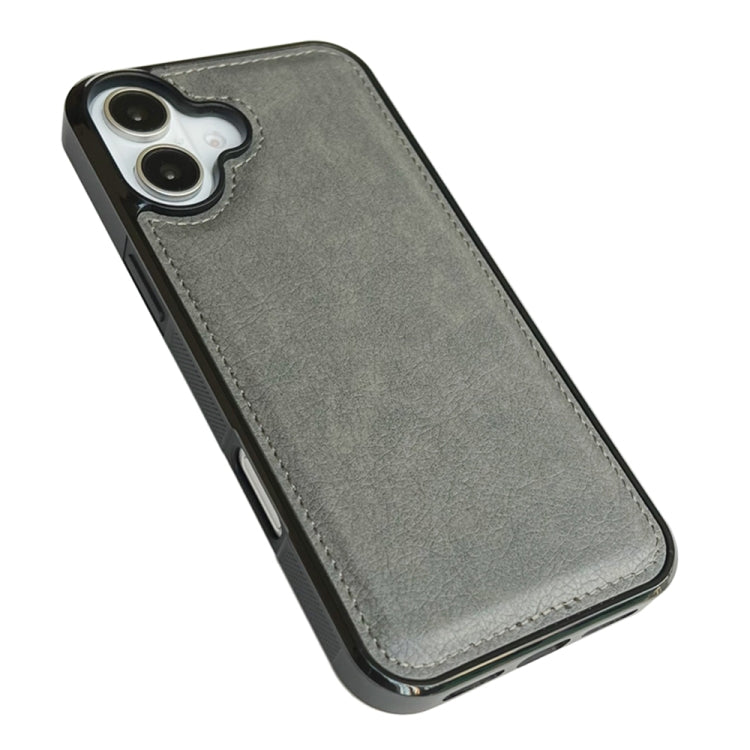 For iPhone 16 Plus Cowhide Texture Back Cover Phone Case