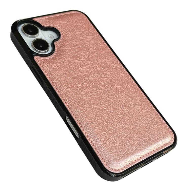 For iPhone 16 Cowhide Texture Back Cover Phone Case