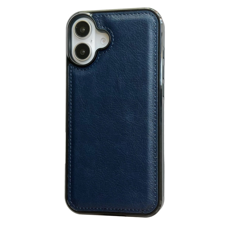 For iPhone 16 Cowhide Texture Back Cover Phone Case