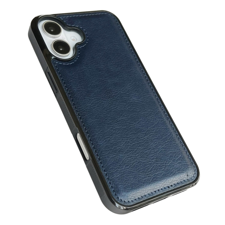 For iPhone 16 Cowhide Texture Back Cover Phone Case