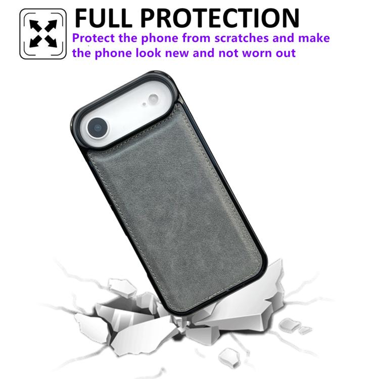 For iPhone Air Cowhide Texture Back Cover Phone Case