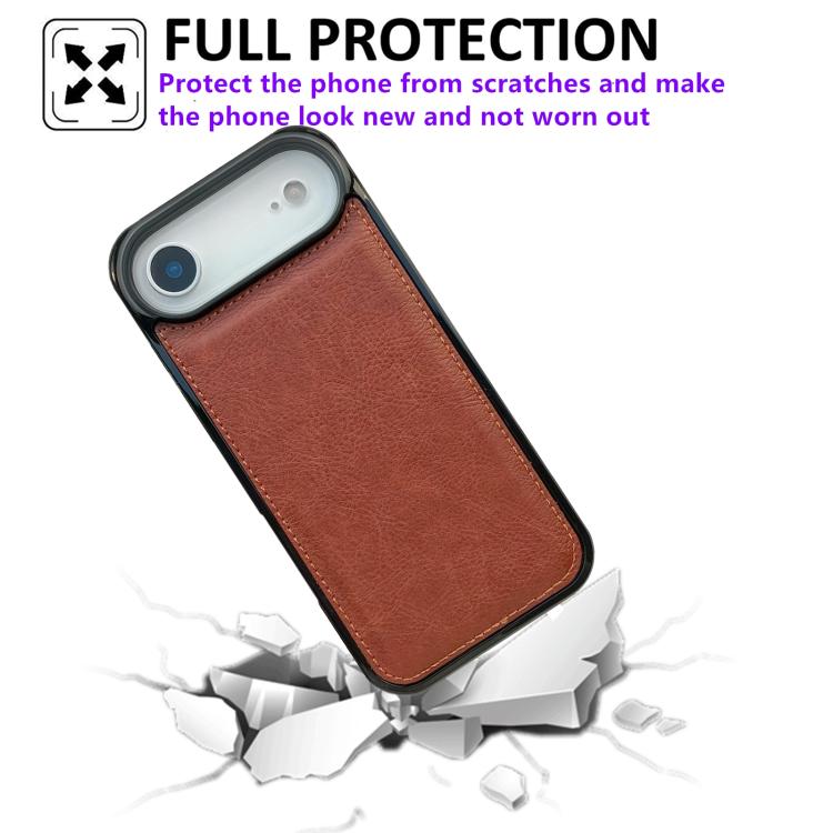 For iPhone Air Cowhide Texture Back Cover Phone Case